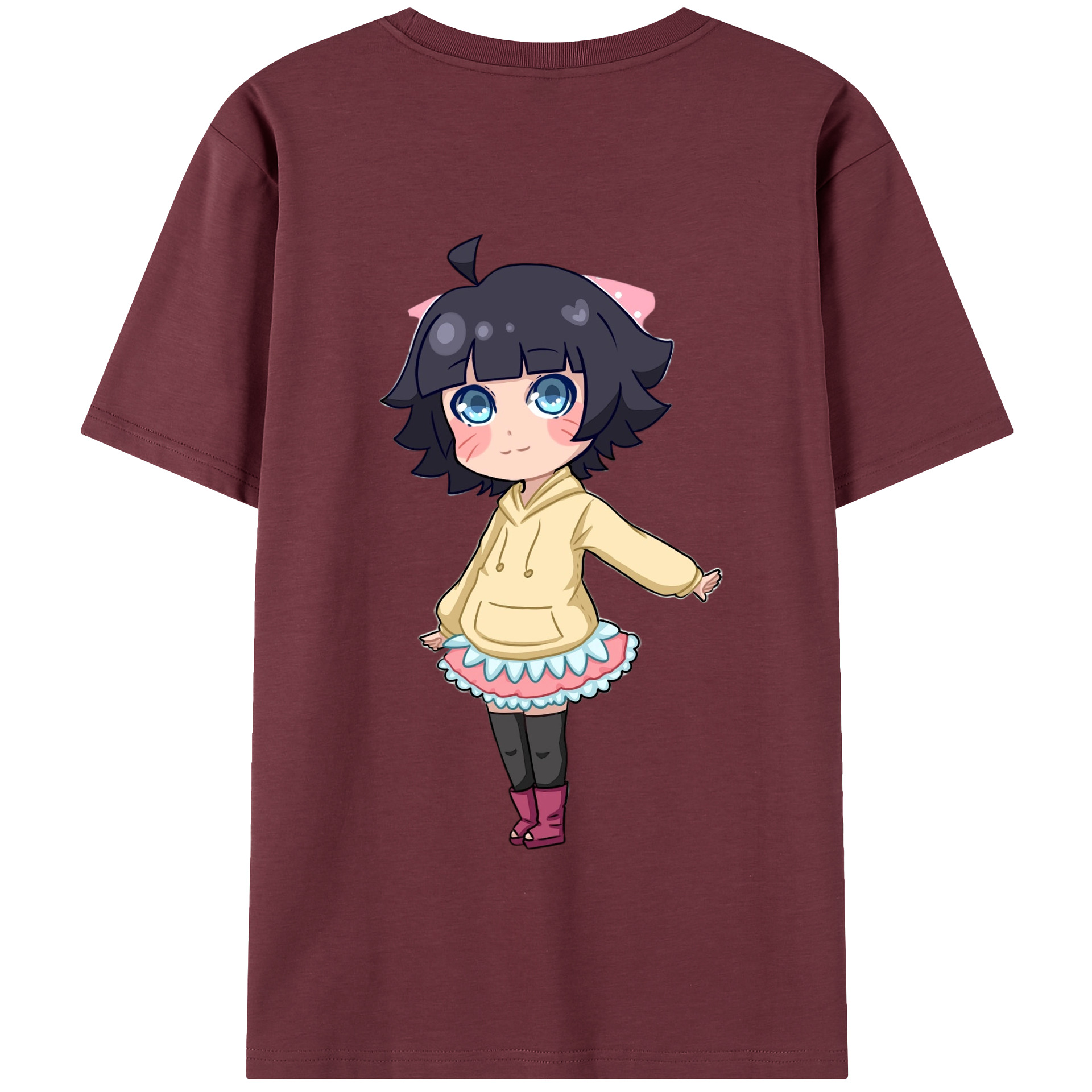 （画像用） NARUTO -ナルト- うずまき ヒマワリ Uzumaki Himawari 綿100％半袖Tシャツ（背面プリント）